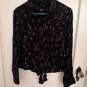 Relativity Black Celestial Women's Button Down Shirt